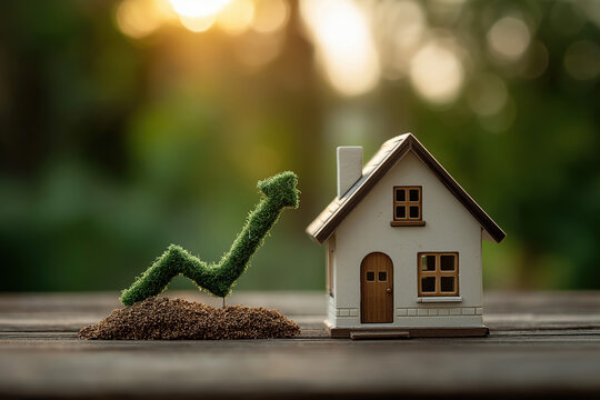 Croissance du march&eacute; immobilier et hausse de la valeur des maisons, concept d&rsquo;investissement rentable et d&rsquo;attrait des acheteurs