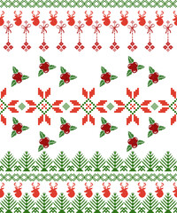 christmas background with holly berries on white background.