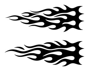 Black Tribal Flame Decals - Two Stylized Fire Designs
