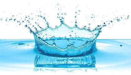 Blue Water Splash Crown Ring Micro Beads Frozen