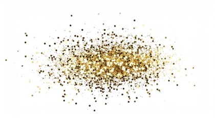 Gold Glitter Dust Overlay on White Background