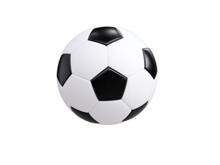 Fototapeta premium Soccer ball with classic black and white pattern isolated on transparency background, sports equipment for football game, round shape, energetic and playful mood