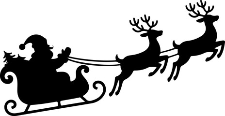 Santa Claus with sleigh and reindeer Vector Art