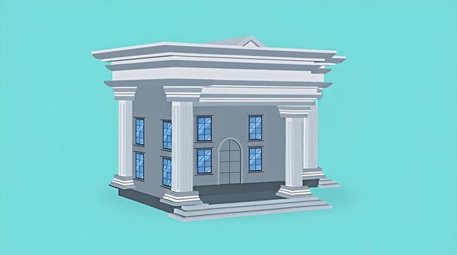 bank building vector illustration with flat design style