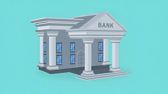 bank building vector illustration with flat design style