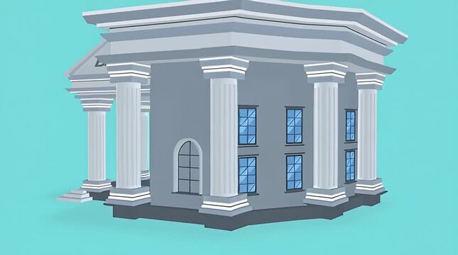 bank building vector illustration with flat design style