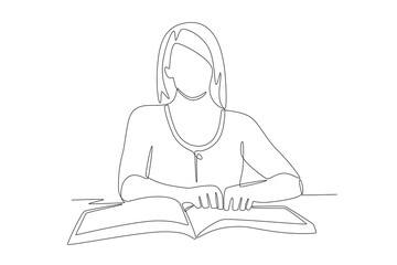 World braille day concept one-line drawing