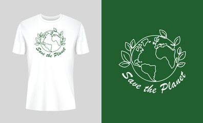save the planet t-shirt design, man t-shirt design, typography t-shirt design, green t-shirt