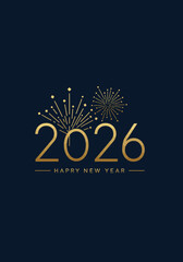 Elegant 2026 New Year Celebration with Fireworks.