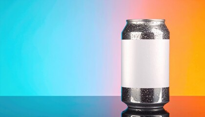 Sleek Aluminum Can with Condensation on Gradient Background