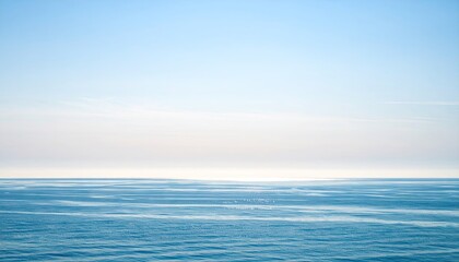 Naklejka premium Minimalist Seascape with Soft Diffused Light and Thin Horizon