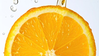 Sliced Orange with Juice Splash Macro Photography