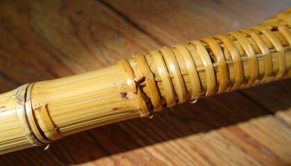 Close-Up of Honey-Colored Rattan Cane Weave