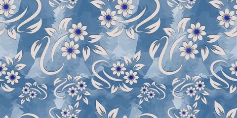 Colorful flowers as a seamless pattern. Multicolored background with flowers.
Seamless floral decor.