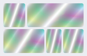 Fototapeta premium Holographic gradient Ui Grid Template. Soft pastel gradient abstract background with smooth colorful blend ideal for modern web design, social media posts, digital banners, and creative templates.