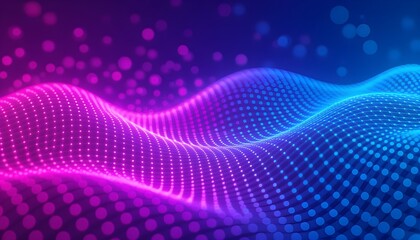 Futuristic Holographic Wave Grid – Abstract Digital Energy Background.