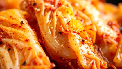 Close up of Delicious Korean Kimchi Cabbage 