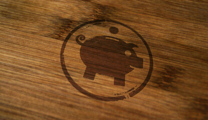 Piggy bank stamp and stamping