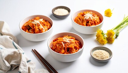 Dandelion Kimchi, Korean food. 