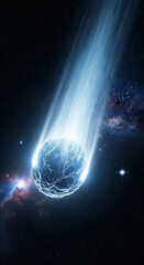 Luminous Comet Streaking Through Space