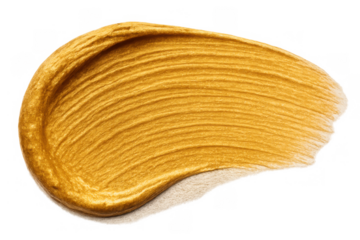 Golden paint stroke featuring rich texture and metallic shine, perfect for luxury, cosmetic, and artistic designs