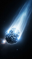 Luminous Comet Streaking Through Space
