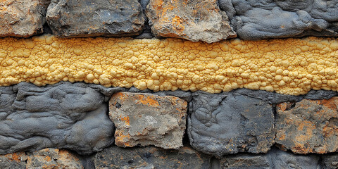 Insulation foam strip in mineral wall for better energy efficiency Generative AI