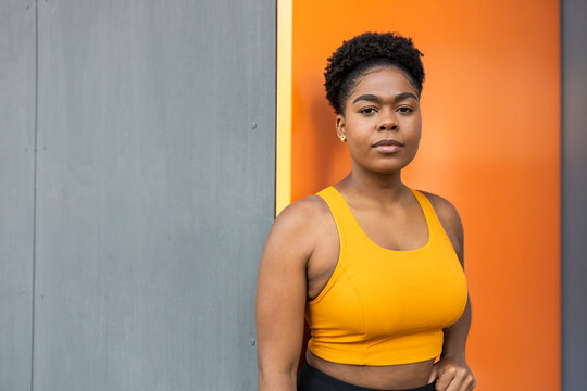 Woman preparing for a run in athletic wear