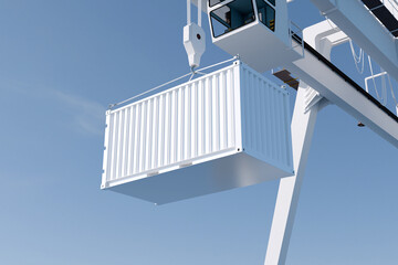 shipping cargo container for mockup with blue sky background high quality