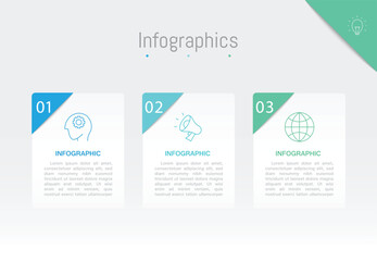 Infographic 3 options design elements for your business data. Vector Illustration.