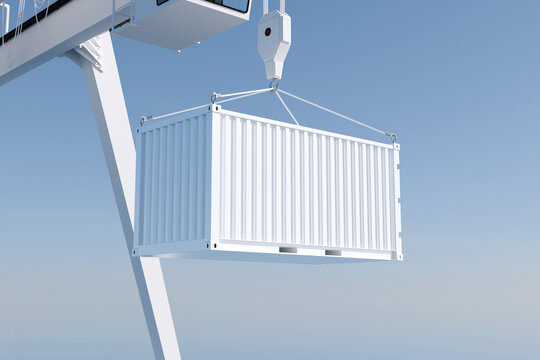 shipping cargo container for mockup with blue sky background high quality