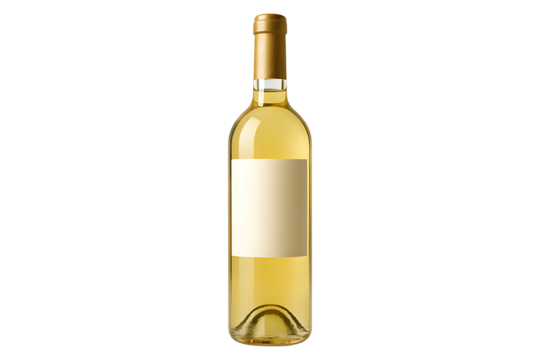 Elegant White Wine Bottle Isolated on a Transparent Background - Powered by Adobe