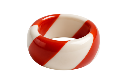 Red and White Bracelet Isolated on a Transparent Background
