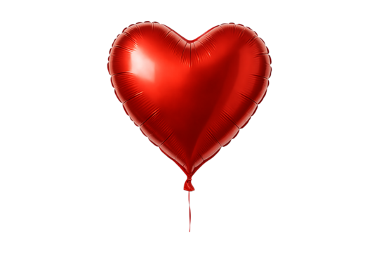 Red Heart Balloon Isolated on a Transparent Background