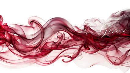 Deep Burgundy and Crimson Smoke, Ethereal wispy trails swirling and flowing, cutout, PNG, isolated on white or transparent background, AI