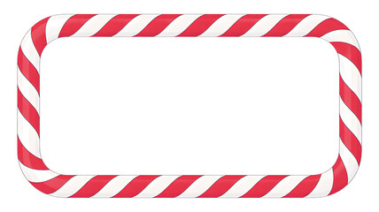 Obraz premium candy cane border for holiday designs and seasonal greetings, isolated on white background.