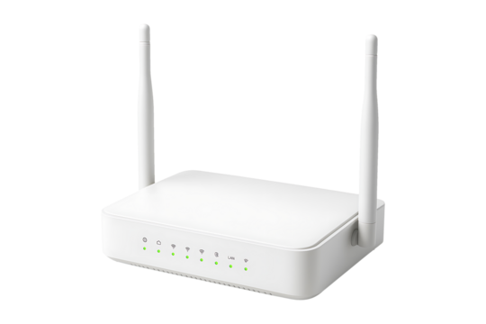 Wireless Internet Router Isolated on a Transparent Background