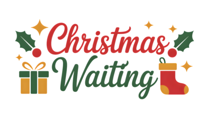 Excitedly waiting for Christmas, isolated on white background.