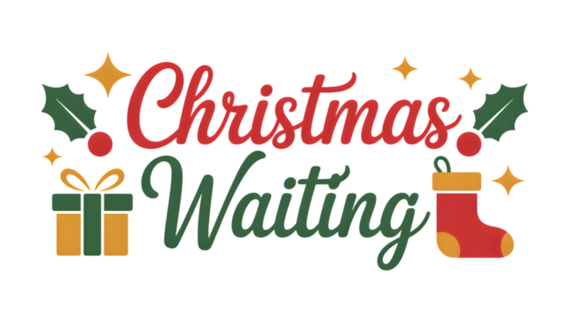 Excitedly waiting for Christmas, isolated on white background.