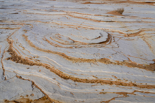 Stunning striations on rock formation in Libyan desert