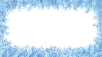 Frosty border frames your winter holiday message beautifully, isolated on white background.