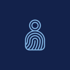 Fingerprint Person Minimal Logo