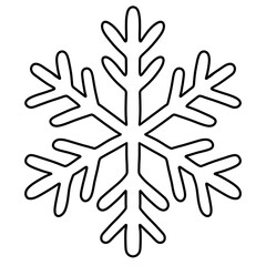 Cute snowflake black outline.