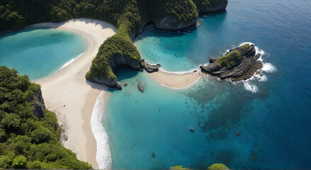 aerial view of tropical island