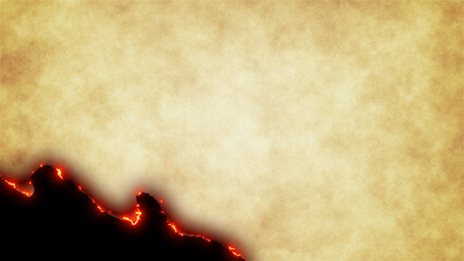 端が火で燃えている古い紙のイラスト