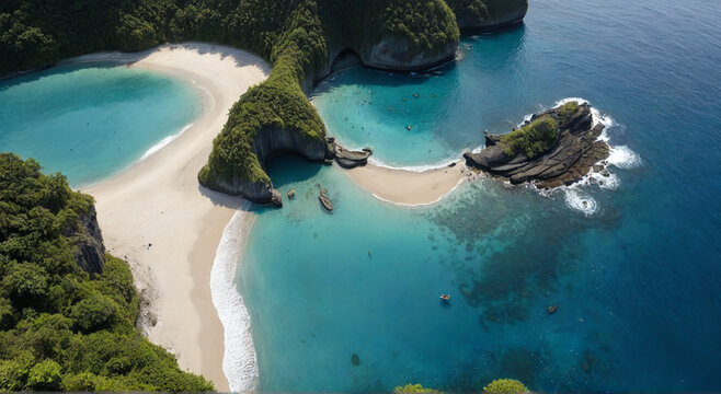 aerial view of tropical island