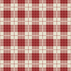 Bright Red Cream Holiday Plaid