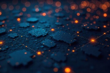 Augmented Reality Overlay on Geometric Data Structures A minimalist, clean visualization of abstract geometric data structures overlaid with a subtle, glowing augmented reality interface. Use cool