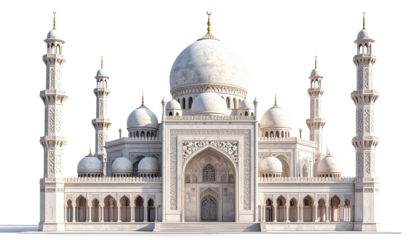 Realistic Taj Mahal Architecture Illustration with Detailed Marble Design