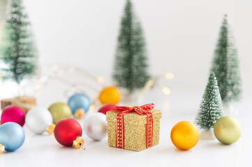 christmas gift box and decorations